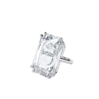 Mesmera cocktail ring, Oversized crystal, White, Rhodium plated
